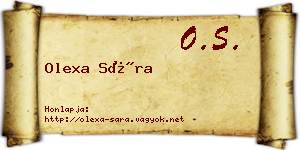 Olexa Sára névjegykártya